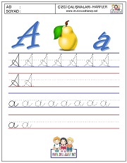 okul öncesi harfler çizgi çalışması